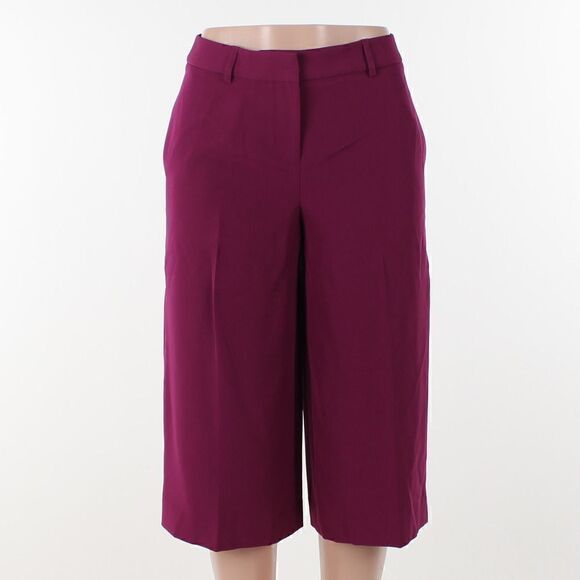 Tahari Asl Culotte Pants - Dark Pomegranate - Picture 2 of 5
